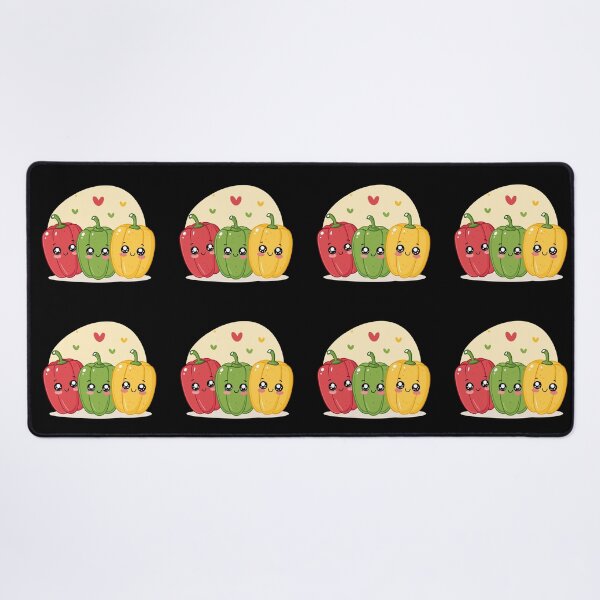 Item preview, Cute Kawaii Bell Pepper Trio | Red, Green & Yellow Cartoon Veggies designed and sold by VividOrganica.