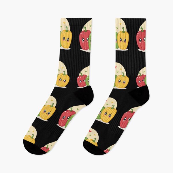 Item preview, Cute Kawaii Bell Pepper Trio | Red, Green & Yellow Cartoon Veggies designed and sold by VividOrganica.