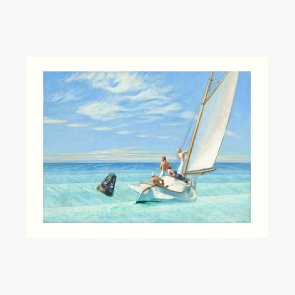 Edward Hopper Ground Swell 1939 Painting | Sailing Boats Sails Art Print
