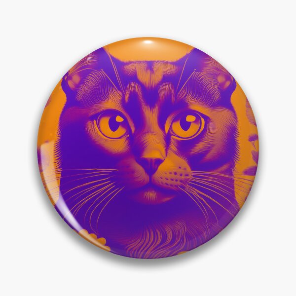 Item preview, Black Cat and Spring Flowers 2-Purple-Yellow Duotone designed and sold by Kate Anderson Art.