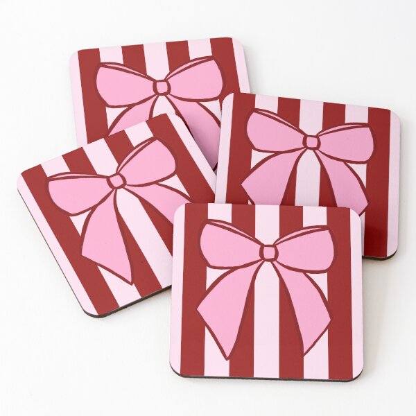 Item preview, Pink and Burgundy Red Bows and Stripes Pattern designed and sold by OneThreeSix.