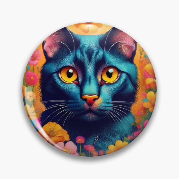 Item preview, Black Cat and Spring Flowers 3 designed and sold by Kate Anderson Art.