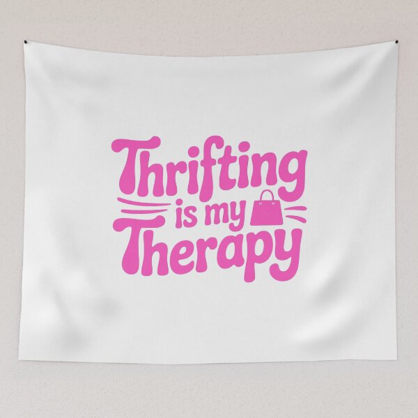 Item preview, Thrifting Is My Therapy! Pink Thrifting Girl designed and sold by PMCreative.