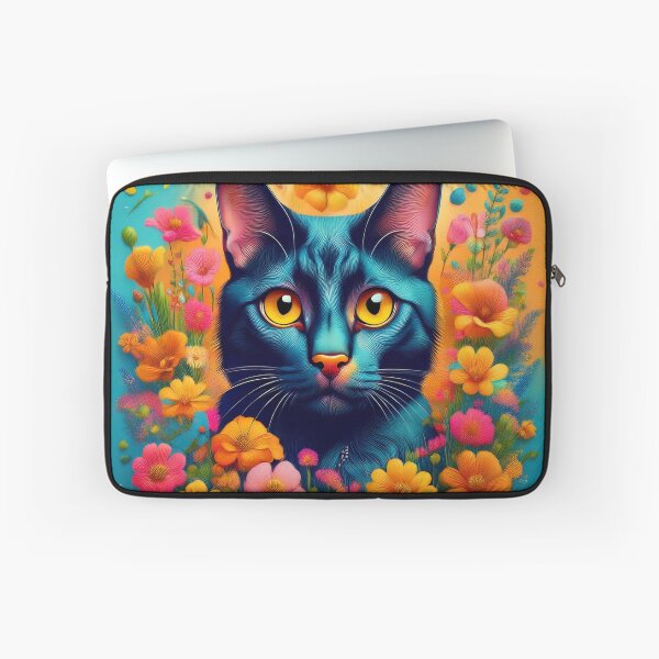 Item preview, Black Cat and Spring Flowers 3 designed and sold by Kate Anderson Art.