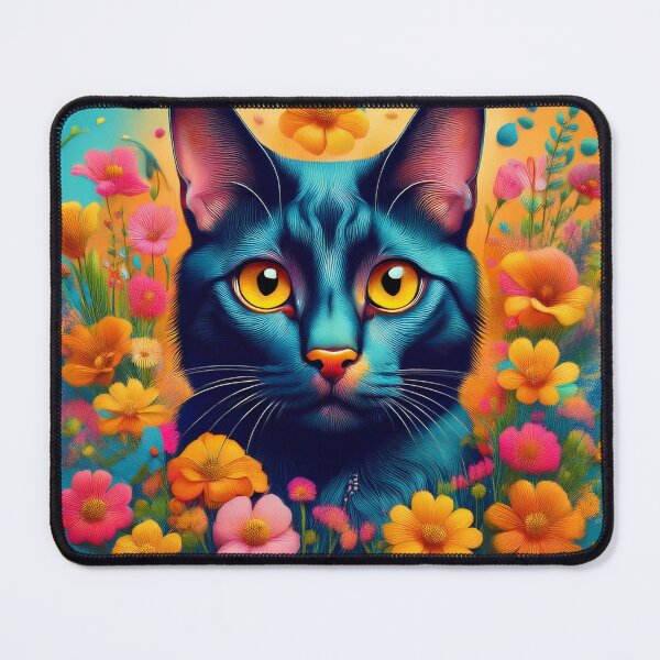 Item preview, Black Cat and Spring Flowers 3 designed and sold by Kate Anderson Art.