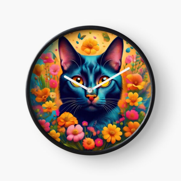 Item preview, Black Cat and Spring Flowers 3 designed and sold by Kate Anderson Art.