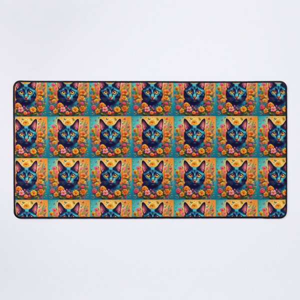 Item preview, Black Cat and Spring Flowers 3 designed and sold by Kate Anderson Art.