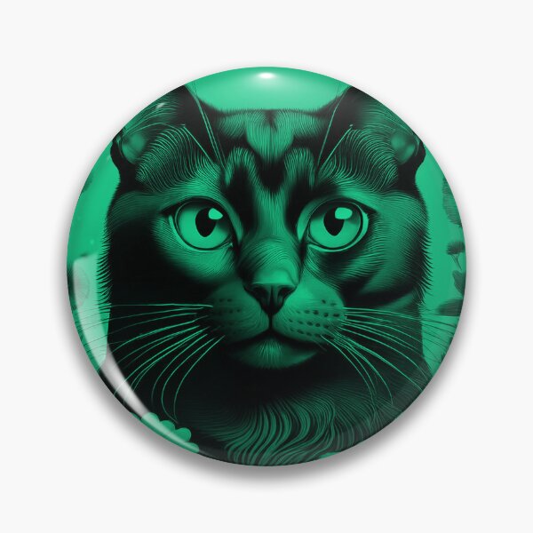 Item preview, Black Cat and Spring Flowers 2-Black-Green Duotone designed and sold by Kate Anderson Art.