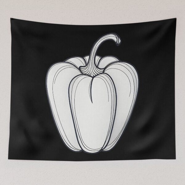 Item preview, Minimalist Line Art Bell Pepper | One-Line Drawing Vegetable Design designed and sold by VividOrganica.