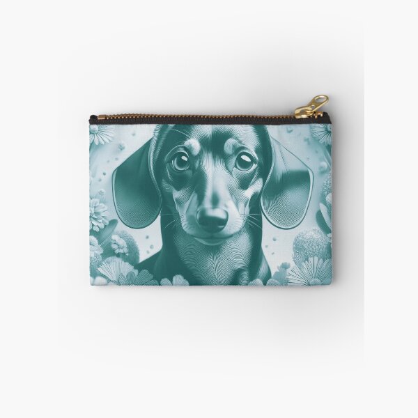 Item preview, Dottie Dachshund Teal Duotone designed and sold by Kate Anderson Art.