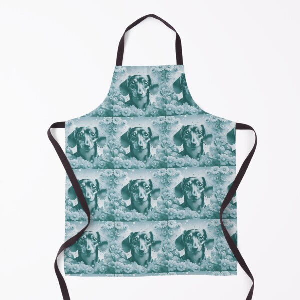 Item preview, Dottie Dachshund Teal Duotone designed and sold by Kate Anderson Art.