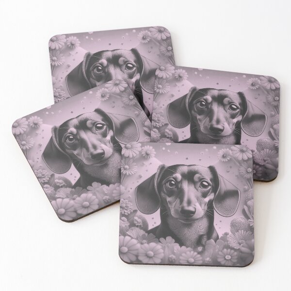 Item preview, Dottie Dachshund Soft Pink Duotone designed and sold by Kate Anderson Art.