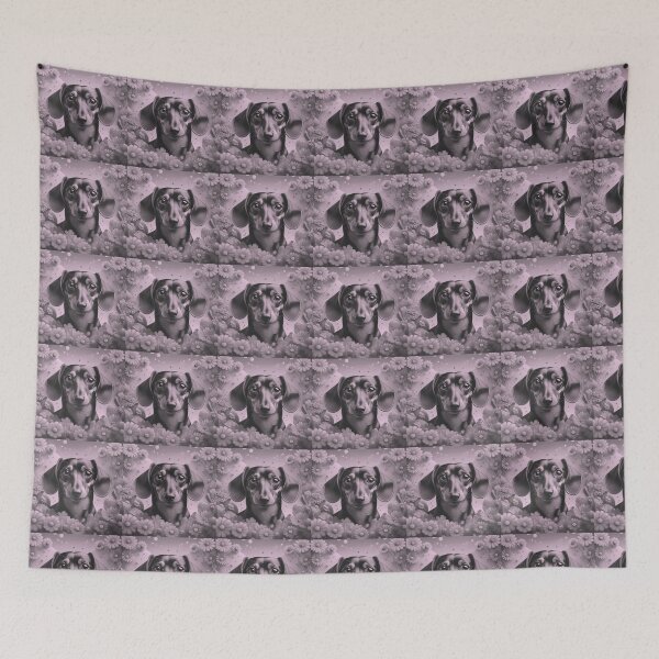 Item preview, Dottie Dachshund Soft Pink Duotone designed and sold by Kate Anderson Art.
