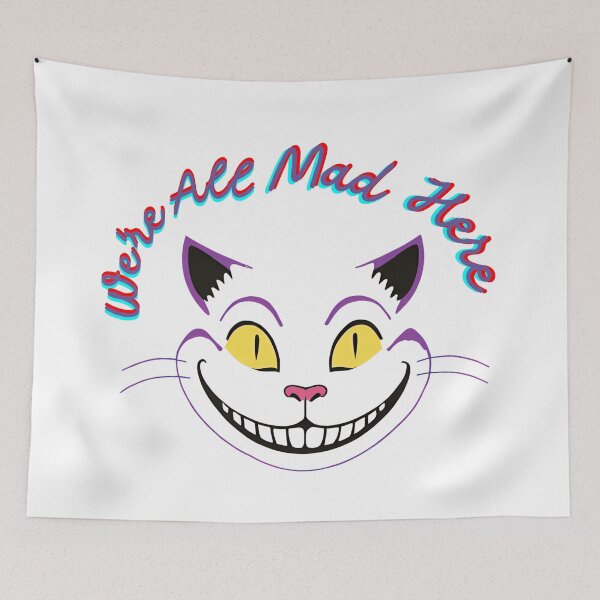 Item preview, Cheshire Cat "We’re All Mad Here" – Alice in Wonderland Quote designed and sold by Rose Collection Shop.