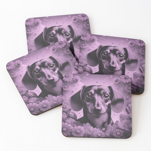 Item preview, Dottie Dachshund Pink Duotone designed and sold by Kate Anderson Art.