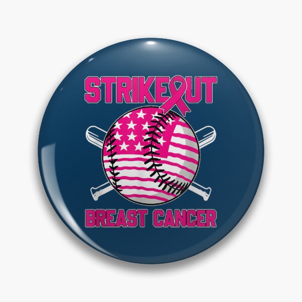 Item preview, American Flag Strikeout Breast Cancer Baseball designed and sold by SimonisJunior.