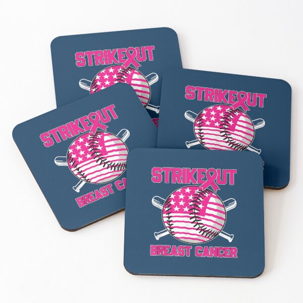 Item preview, American Flag Strikeout Breast Cancer Baseball designed and sold by SimonisJunior.