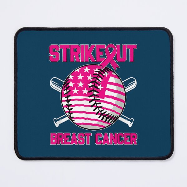 Item preview, American Flag Strikeout Breast Cancer Baseball designed and sold by SimonisJunior.