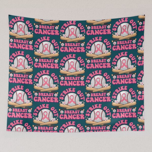 Item preview, Baseball Pink Ribbon Cancer Strike Out Breast Cancer Vintage Groovy Fight Cancer Awareness  designed and sold by SimonisJunior.