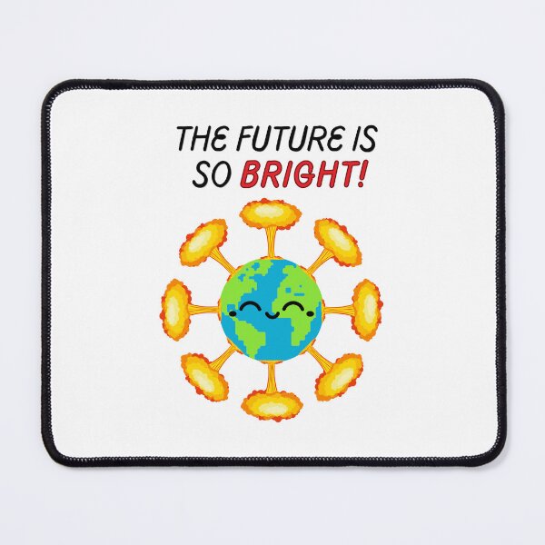 Item preview, The future is so bright! funny atomic bombs explosions cartoon retro nuclear humor designed and sold by SkeletonsDanger.