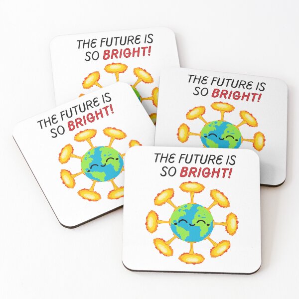 Item preview, The future is so bright! funny atomic bombs explosions cartoon retro nuclear humor designed and sold by SkeletonsDanger.