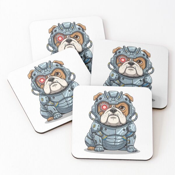 Item preview, Cyberpunk Bulldog Robot Illustration designed and sold by sanjustudio.