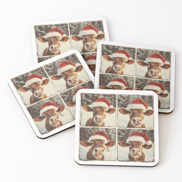 Item preview, Cute Cow Wearing Santa Hat – Funny Christmas Farm Animal designed and sold by RockFireMerch.