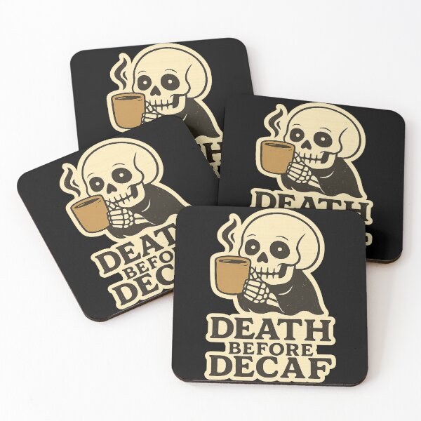 Item preview, Vintage Coffee Skull – Death Before Decaf designed and sold by PiotrB2.