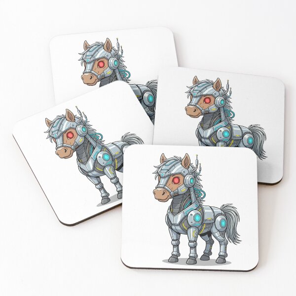 Item preview, Futuristic Cyborg Horse Robot Illustration designed and sold by sanjustudio.