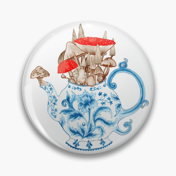 Item preview, Mushrooms growing in a teapot designed and sold by ChaseWilderness.