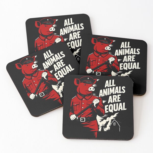 Item preview, All Animals Are Equal – Ironic Power in Red designed and sold by shoppingtshirts.