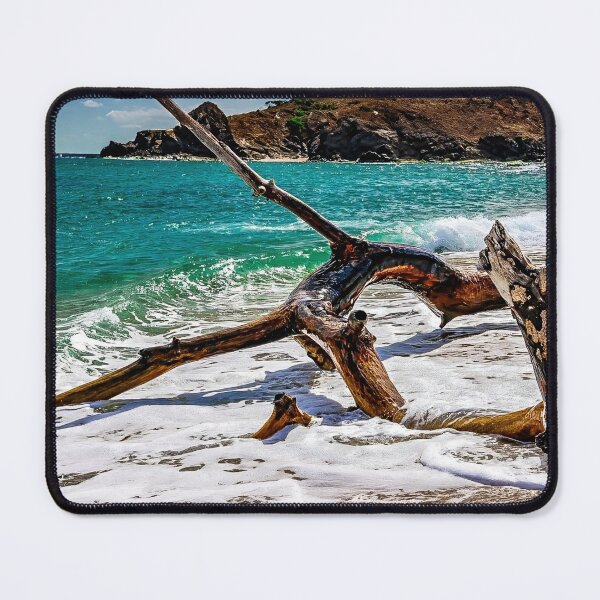 Item preview, Driftwood and Waves – Seaside with Turquoise Waters designed and sold by Aurora Prints.