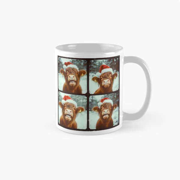 Item preview, Funny Highland Cow Christmas Photo – Cute Santa Hat Farm Animal designed and sold by RockFireMerch.