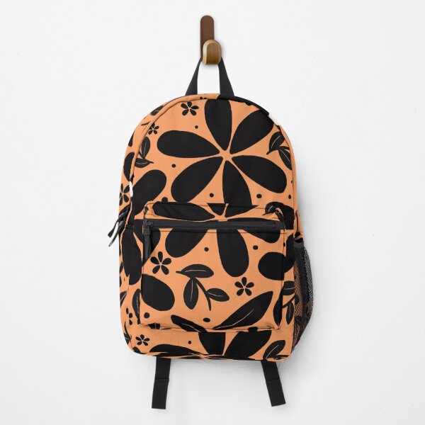 Item preview, Seamless pattern of black and orange flowers and leaves designed and sold by elleillustrart.