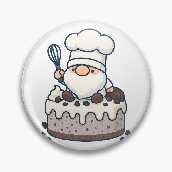 Item preview, Chef Gnome on Cookies-and-Cream Cake – Cute Dessert Design designed and sold by PrintCreations9.