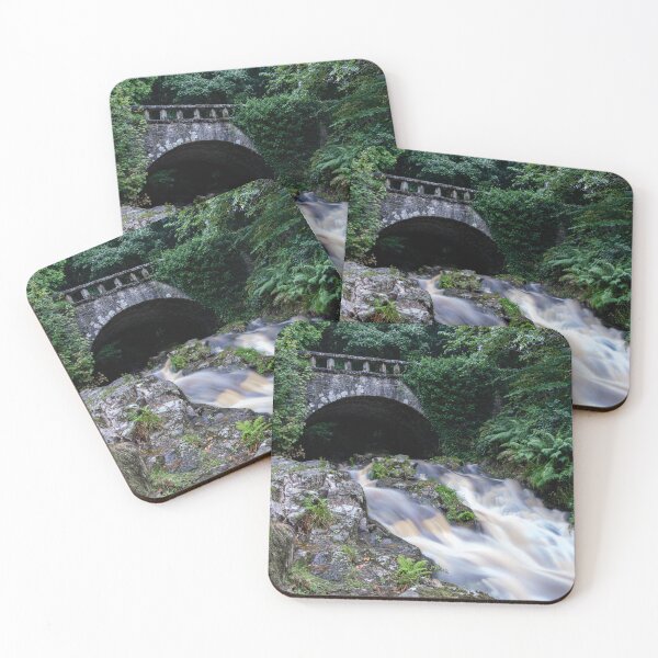 Item preview, Long Exposure Waterfall Under Stone Bridge – Wicklow Ireland Landscape Photography – Irish Nature Print designed and sold by Martindoran.