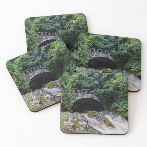 Item preview, Long Exposure Waterfall Under Stone Bridge – Wicklow Ireland Landscape Photography – Irish Nature Print designed and sold by Martindoran.