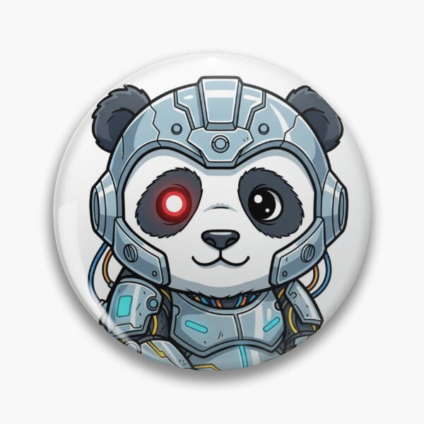 Item preview, Kawaii Cyborg Panda with Red Eye Glow designed and sold by sanjustudio.