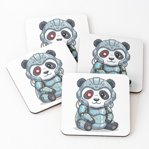 Item preview, Kawaii Cyborg Panda with Red Eye Glow designed and sold by sanjustudio.