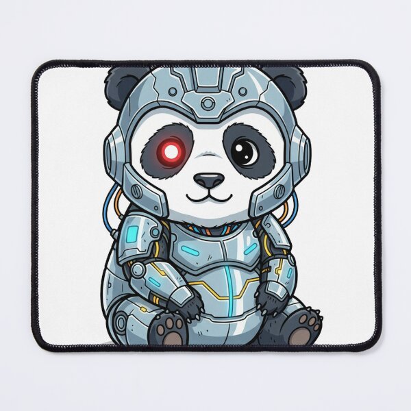 Item preview, Kawaii Cyborg Panda with Red Eye Glow designed and sold by sanjustudio.