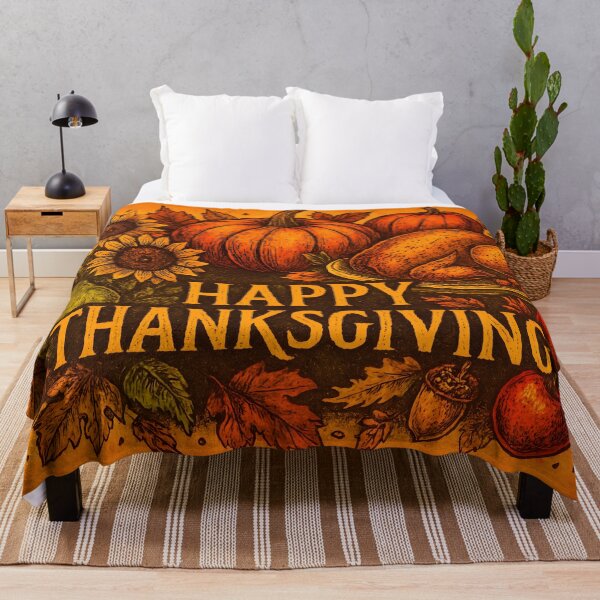 Item preview, Thanksgiving Harvest Graphic With Turkey And Pumpkins designed and sold by PandaTShirtShop.