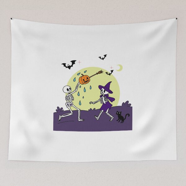 Item preview, Dancing Skeletons Pumpkins Illustration designed and sold by AL AMIN.