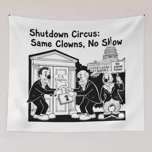 Item preview, Satirical Illustration of U.S. Congress Shutdown as a Circus Act designed and sold by SplashTastic.