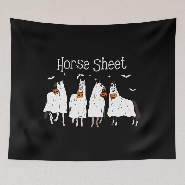 Item preview, Horse Sheet Halloween Ghost Horse Equestrian Farmer 	s Pullover 		 designed and sold by ykiusqne69.