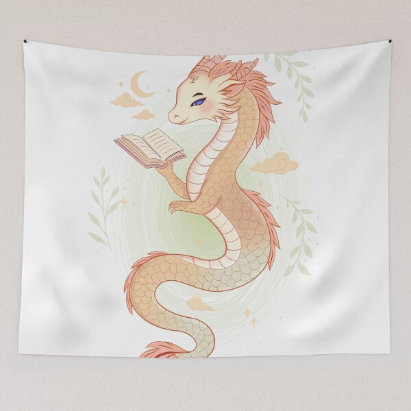 Item preview, Literary Dragon: The Quiet Book Scholar designed and sold by Iqrapixels.