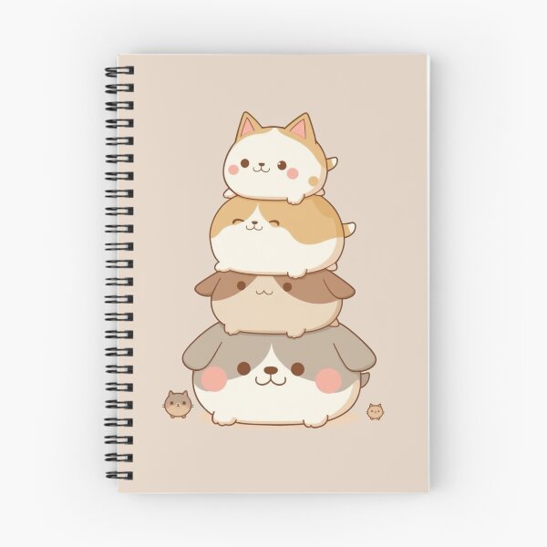 Item preview, Cute Chubby Cats and Dogs Stacked Cartoon – Kawaii Pastel Animal Design designed and sold by Tidarat-27.