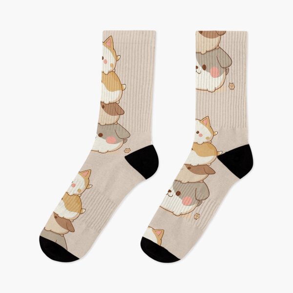 Item preview, Cute Chubby Cats and Dogs Stacked Cartoon – Kawaii Pastel Animal Design designed and sold by Tidarat-27.