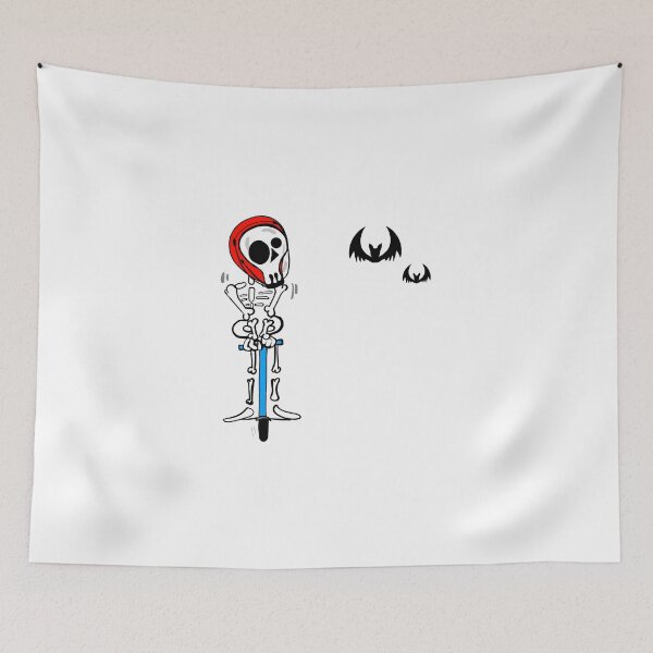 Item preview, Halloween doodle cartoon minimal of a ghost skeleton riding a scooter designed and sold by nongsao4.