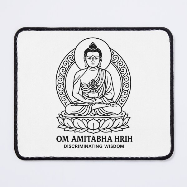 Item preview, Amitabha Buddha Line Art – Om Amitabha Hrih Discriminating Wisdom  designed and sold by Loving Nature Gifts.