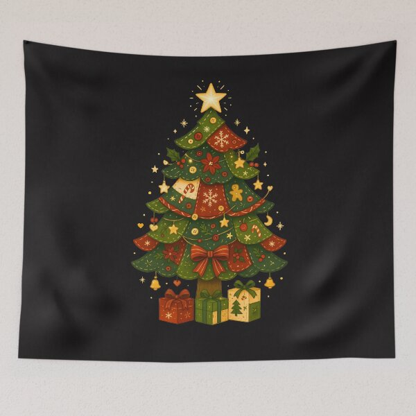 Item preview, Patchwork Christmas Tree Holiday Design designed and sold by JerdbordinShop.